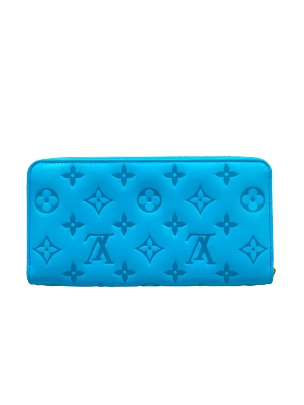 Louis Vuitton Wallet Cousin Zippy Turquoise Leather